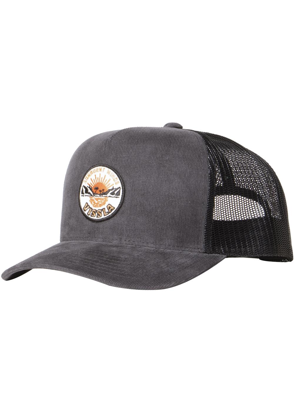 Vissla Sunrise Vibes Corduroy Eco Trucker Hat - Black front