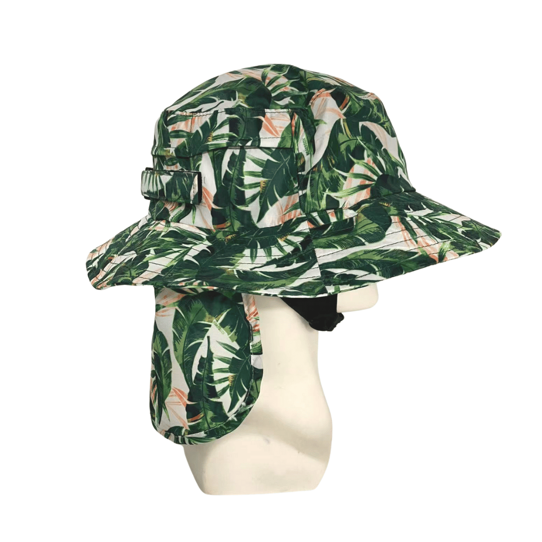 Boardsox Green Leaf Surf Hat top on mannequin