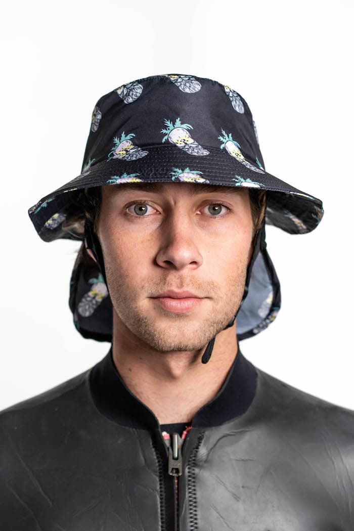 Boardsox Pineapple Head Surf Hat front on model