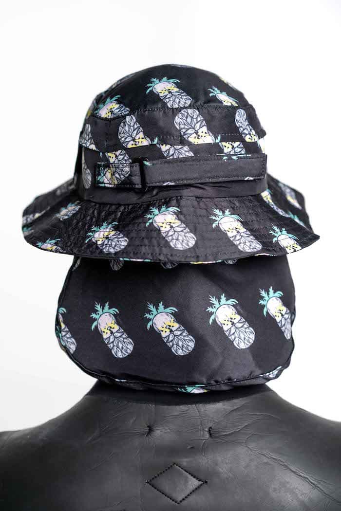 Boardsox Pineapple Head Surf Hat back on model