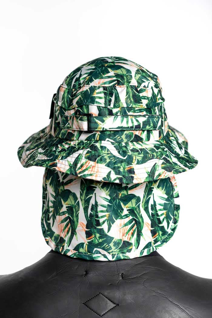 Boardsox Green Leaf Surf Hat back on model