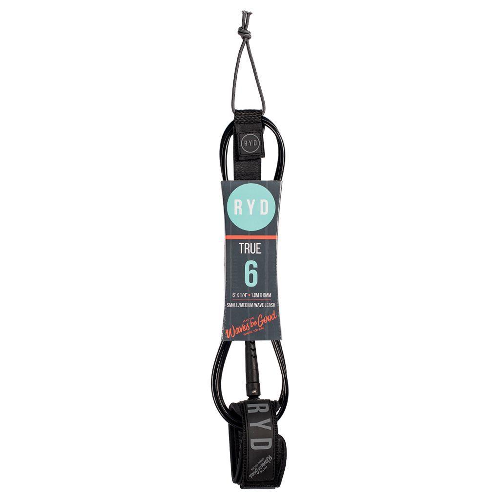 RYD 6ft True 6mm Surf Leash - Black