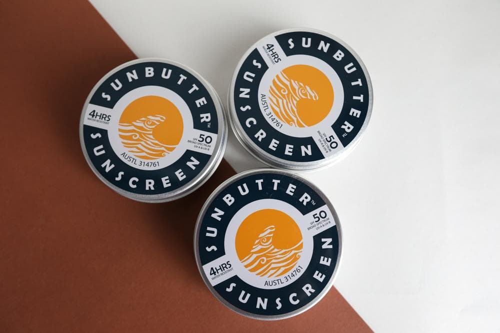 SunButter Family Sunscreen Pack 3 tins closed