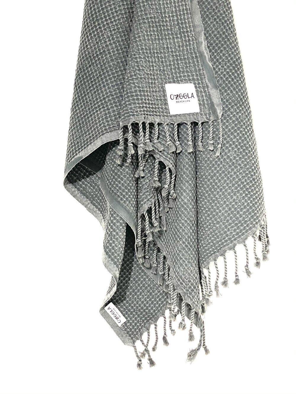 OZoola Waffle Beach Towel - Charcoal