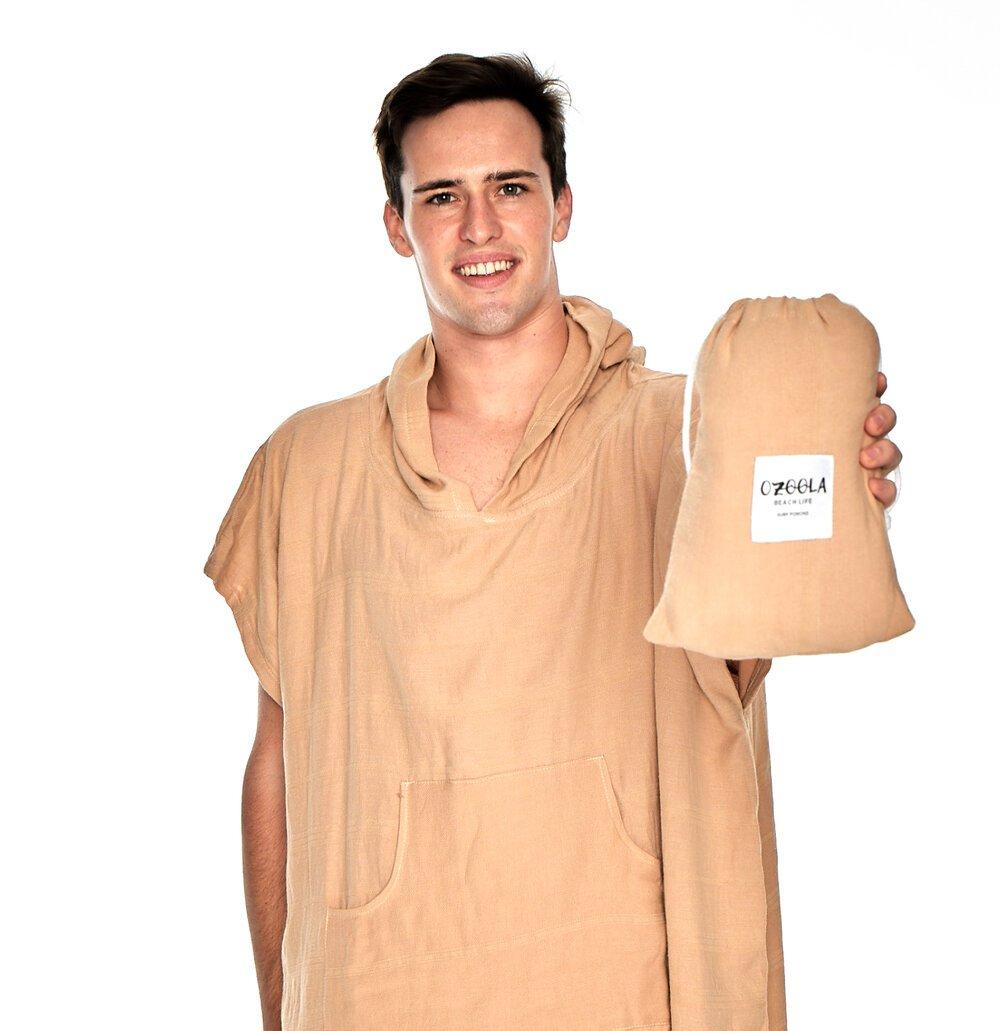 OZoola Surf Poncho - Sand on model