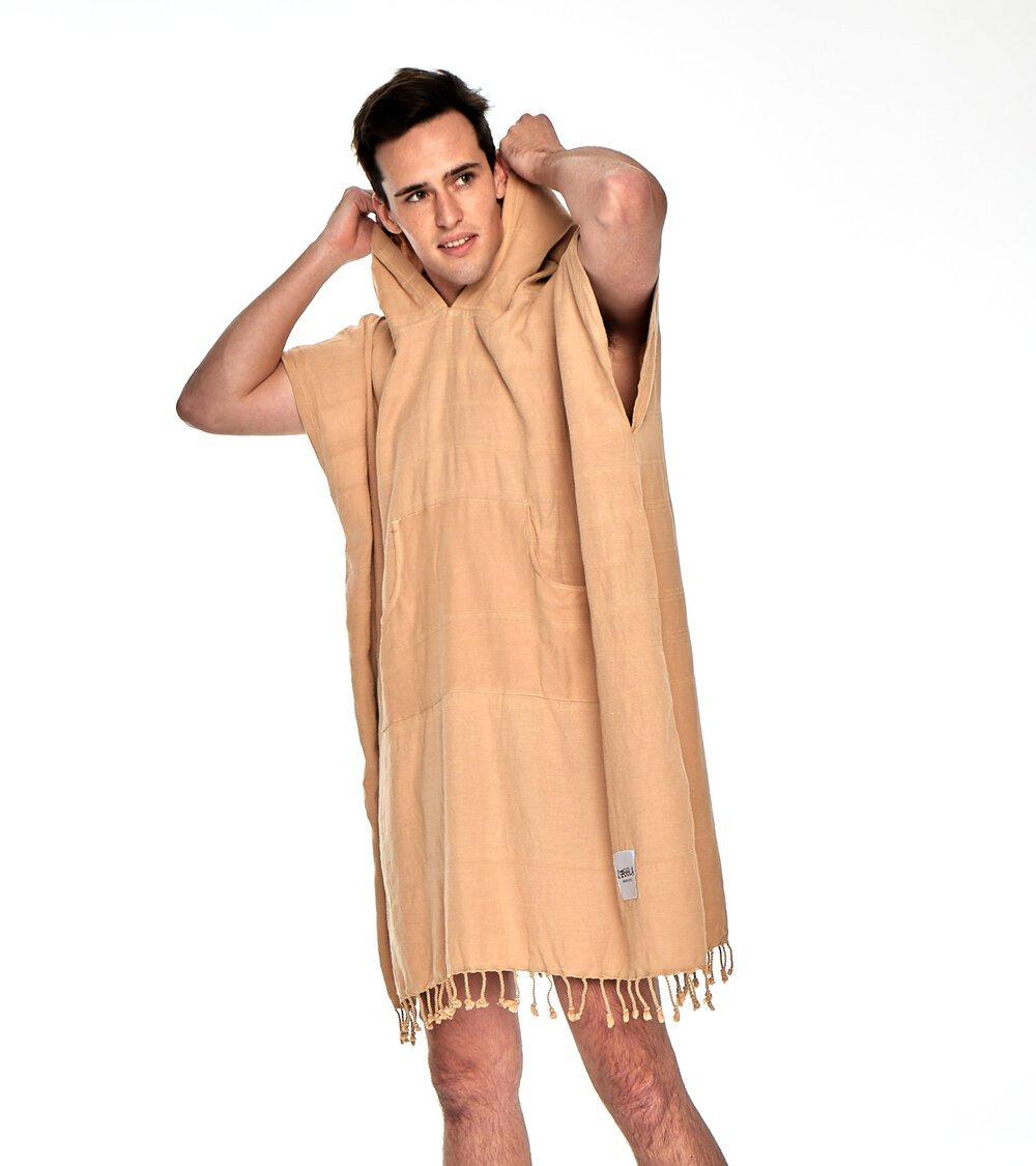 OZoola Surf Poncho - Sand on model
