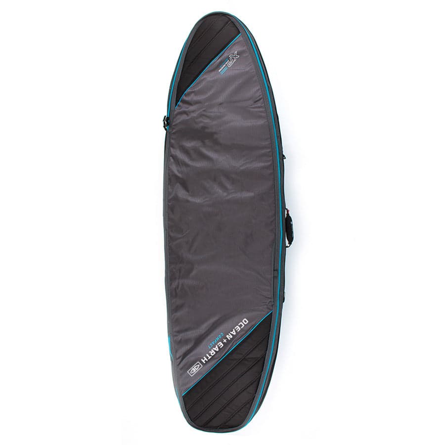 Double Compact Shortboard Cover - Black/Blue / 6'4" 4