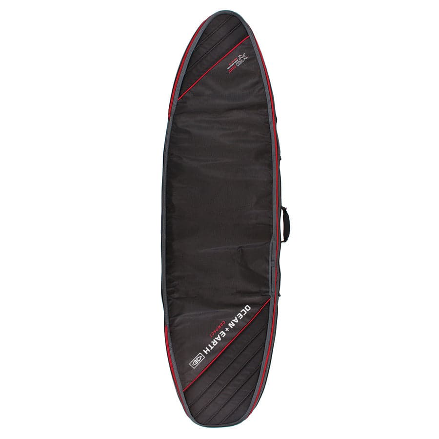 Double Compact Shortboard Cover - Black/Red / 6'0"