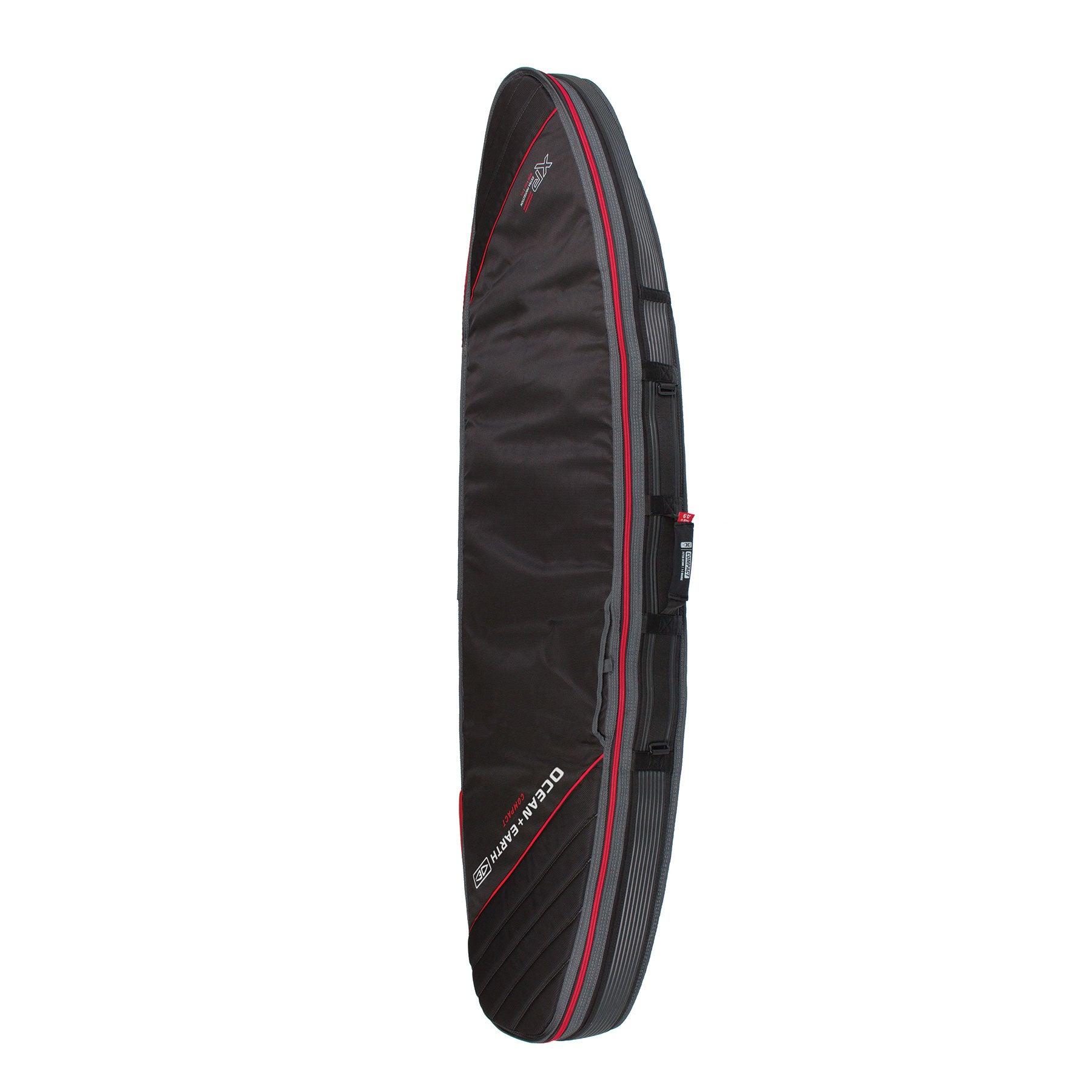 Double Compact Shortboard Cover - Black/Red / 7'2" 5