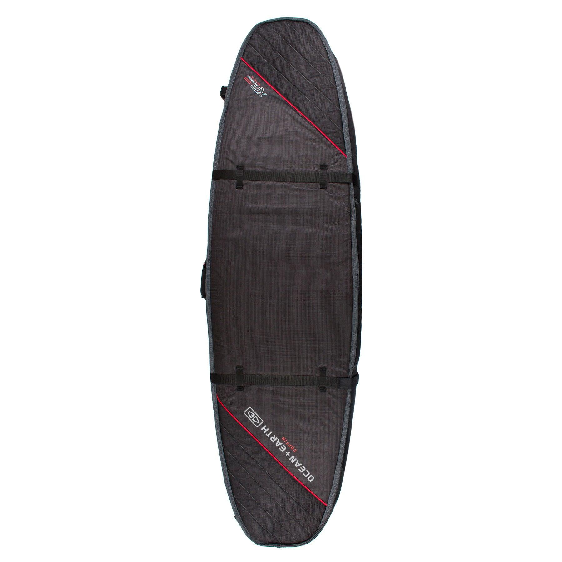 TRIPLE COFFIN SHORTBOARD COVER - BLACK/RED / 8'0"