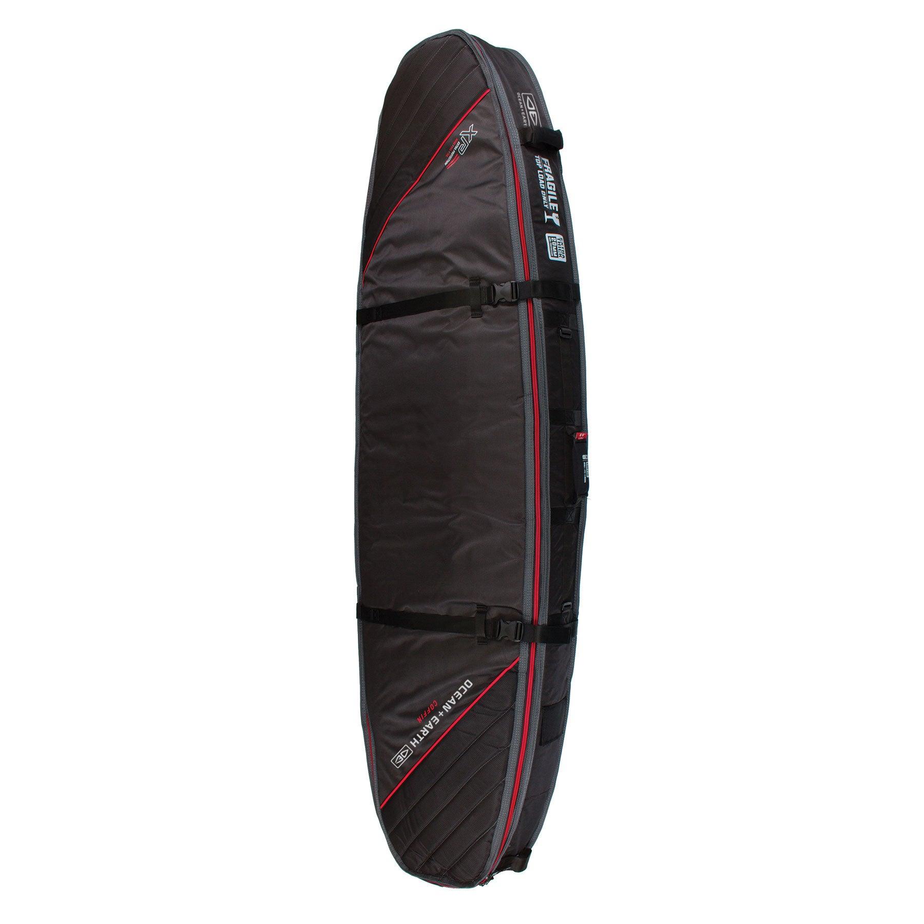 Triple Coffin Shortboard Cover - Black/Red / 7'6" 7