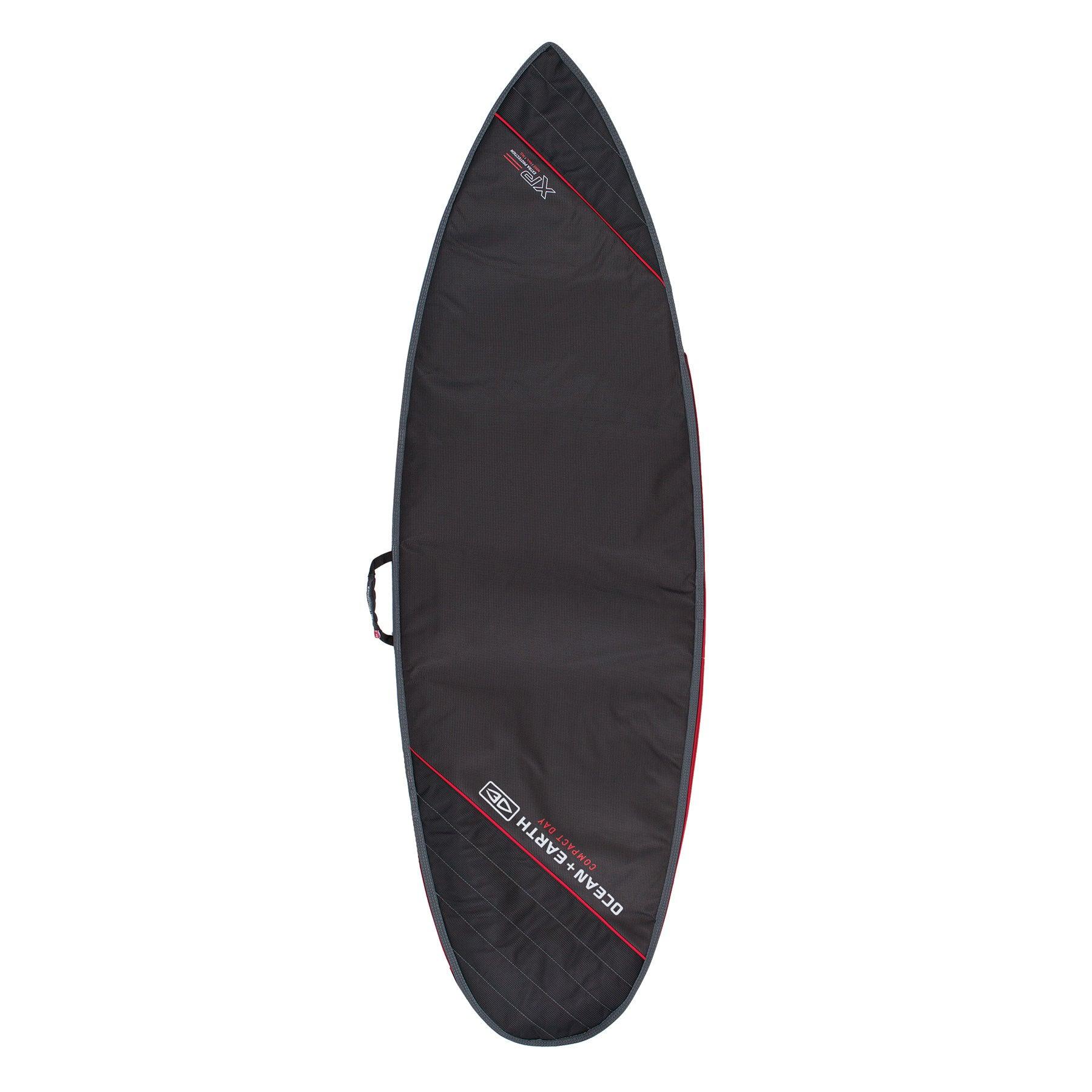 Compact Day Shortboard Cover - Black/Red / 6'8"