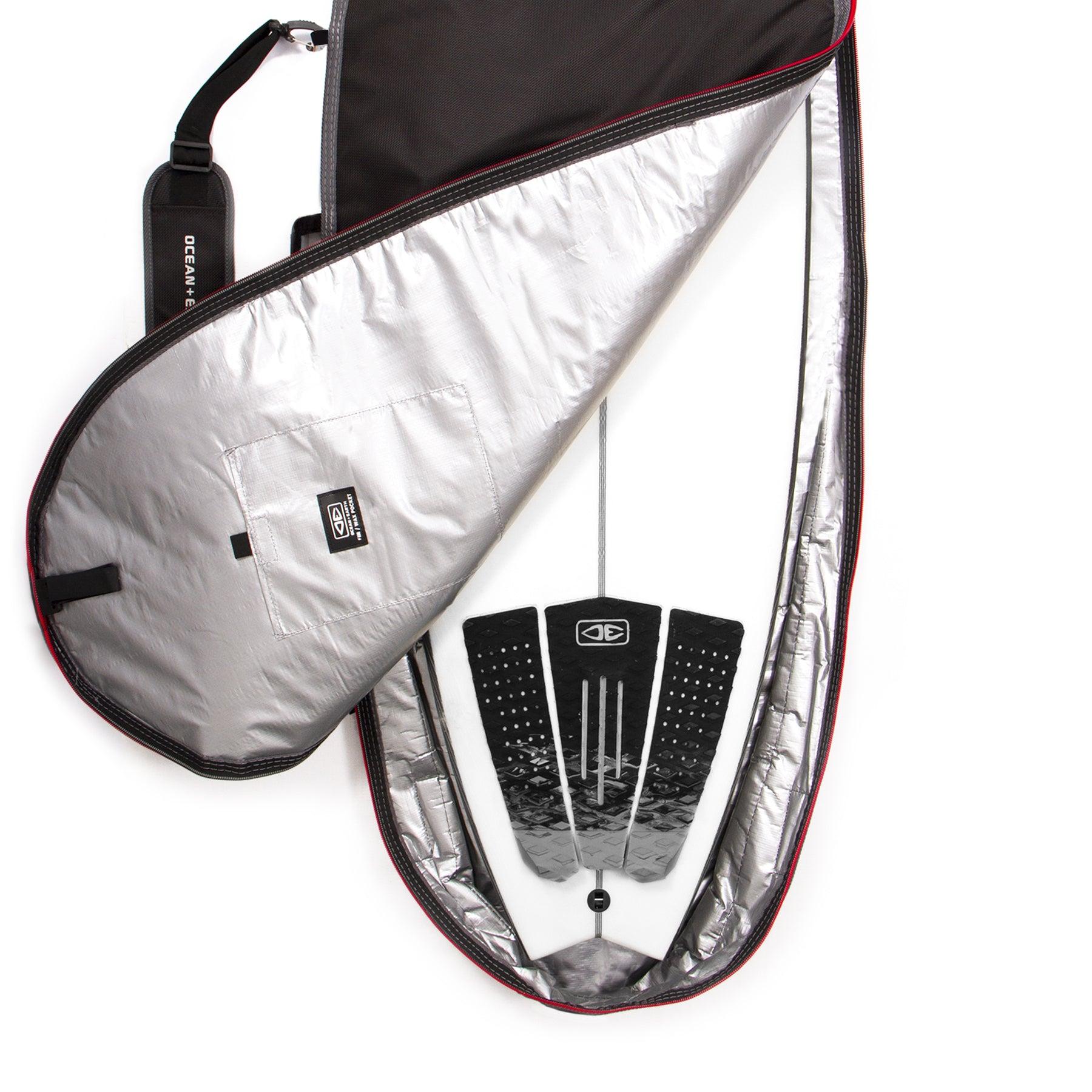 Compact Day Shortboard Cover - Black/Red / 6'0" 6