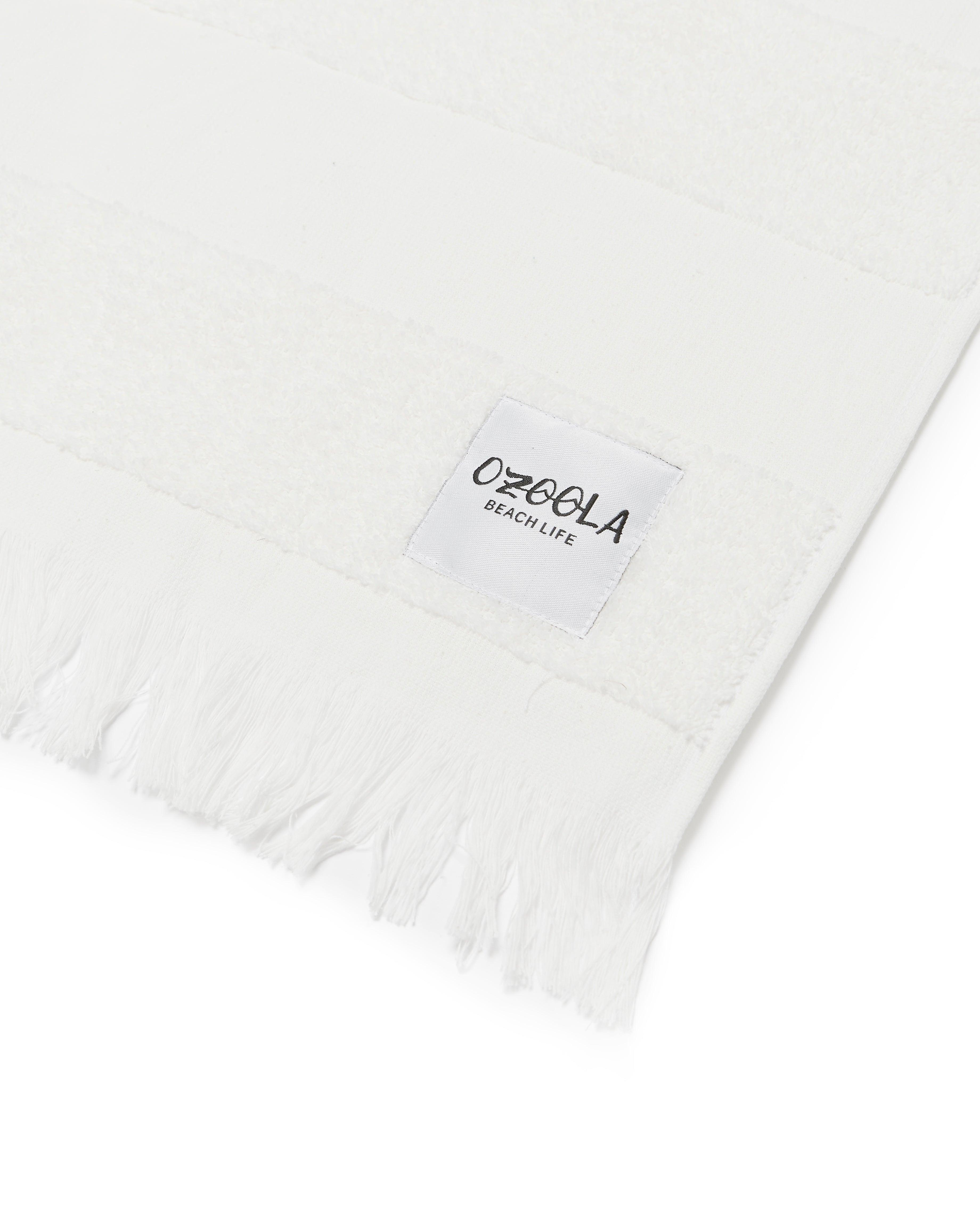 OZoola Pool To Beach Towel - White Wash tassel hem