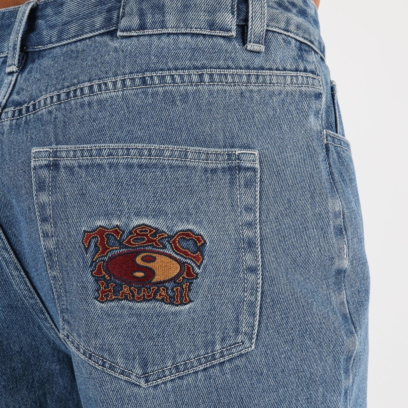 Thrift Denim Jort - Washed Blue