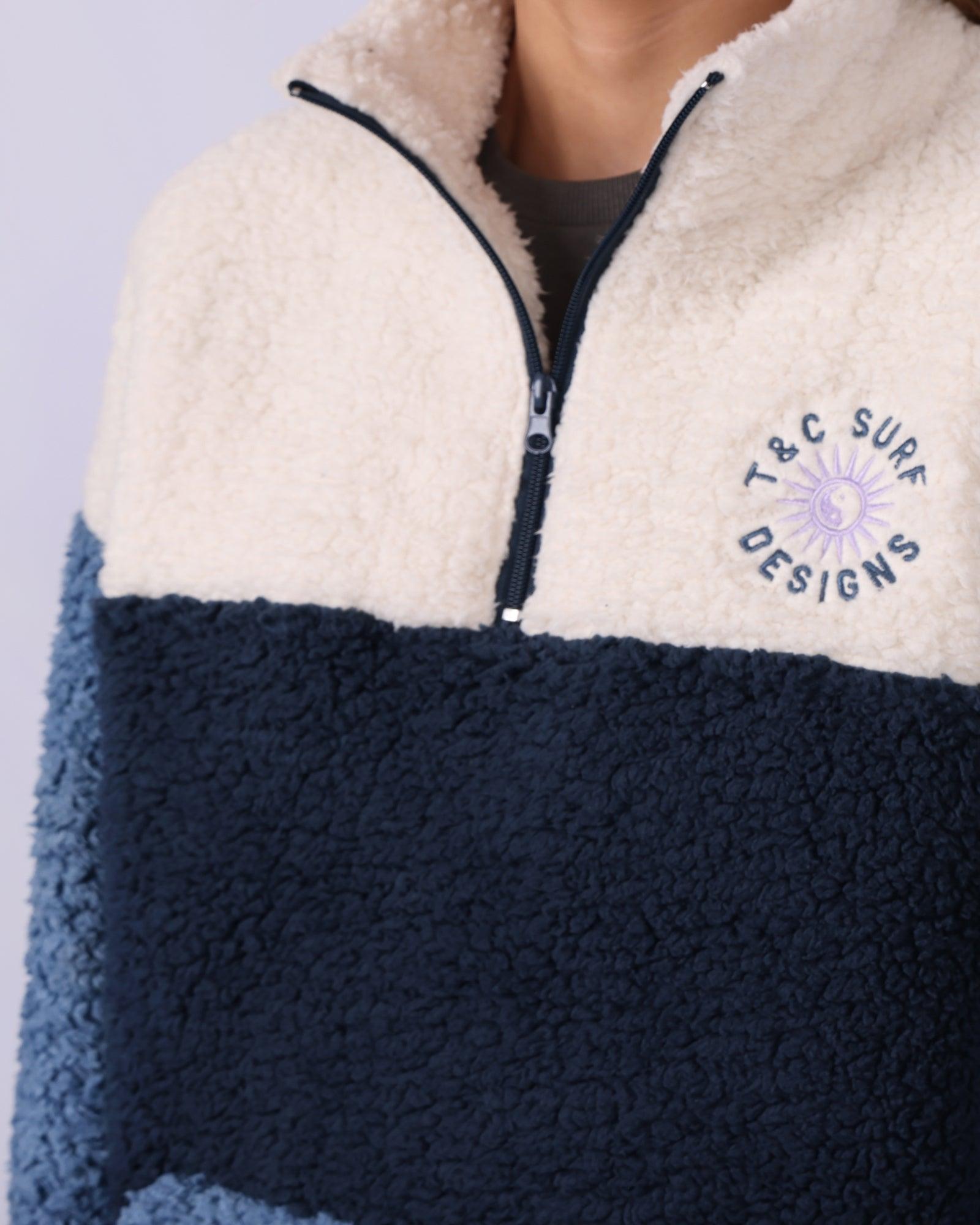 Blockout 1/4 Zip Sherpa - Blue