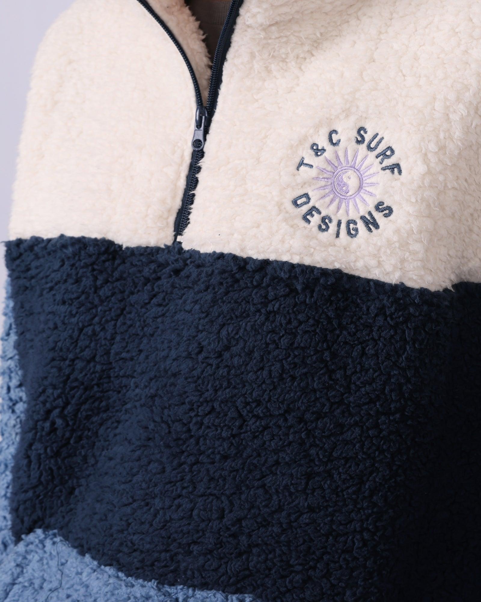 Blockout 1/4 Zip Sherpa - Blue