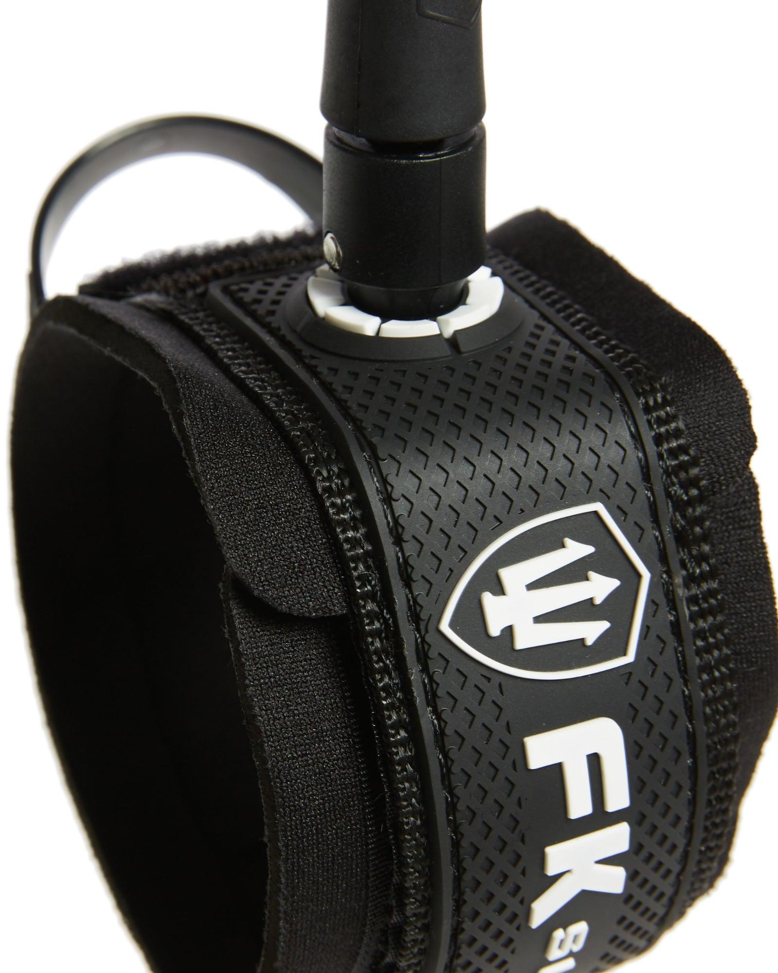 Close-up of black cuff