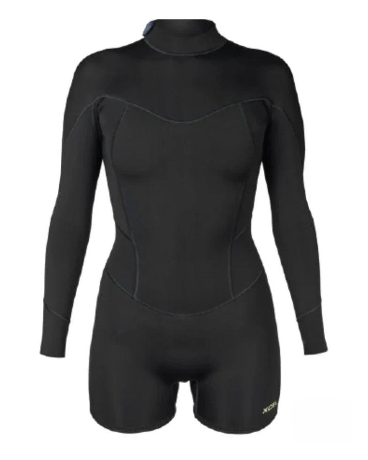 WOMENS AXIS BACK ZIP BOY SHORT 2MM LONG SLEEVES SPRINGSUIT