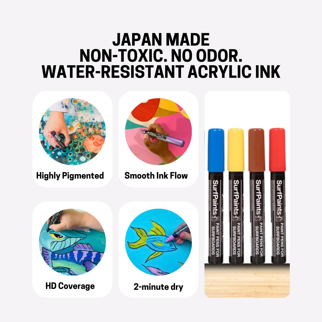 Black & White Acrylic Paint Pens - 4mm Durable Bullet Nibs for All Surfaces – Premium Japanese Quality