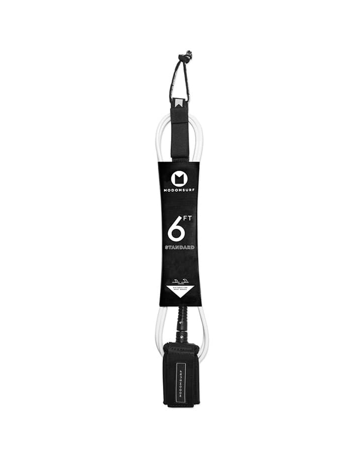 6'0 White/Black Standard Leash