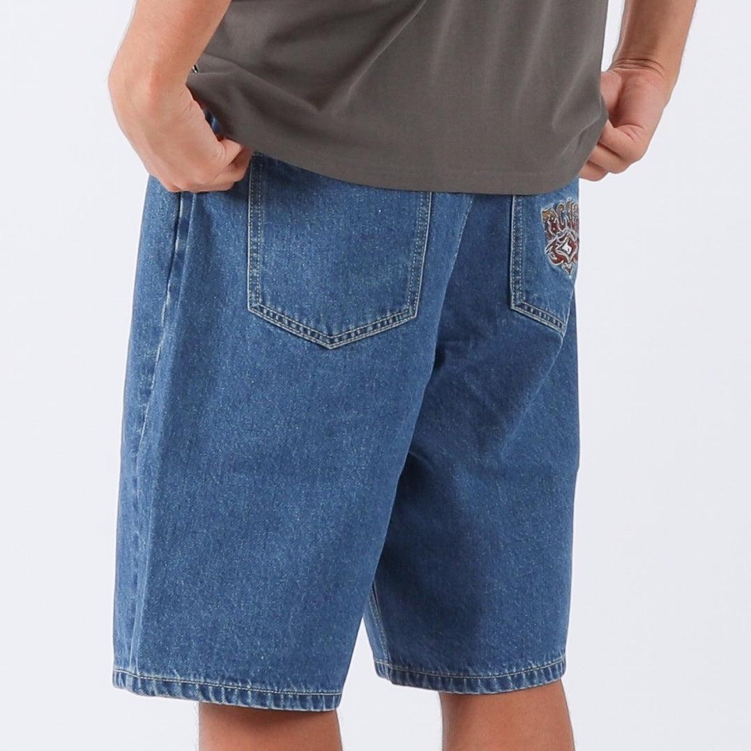 Thrift Denim Jort - Washed Blue