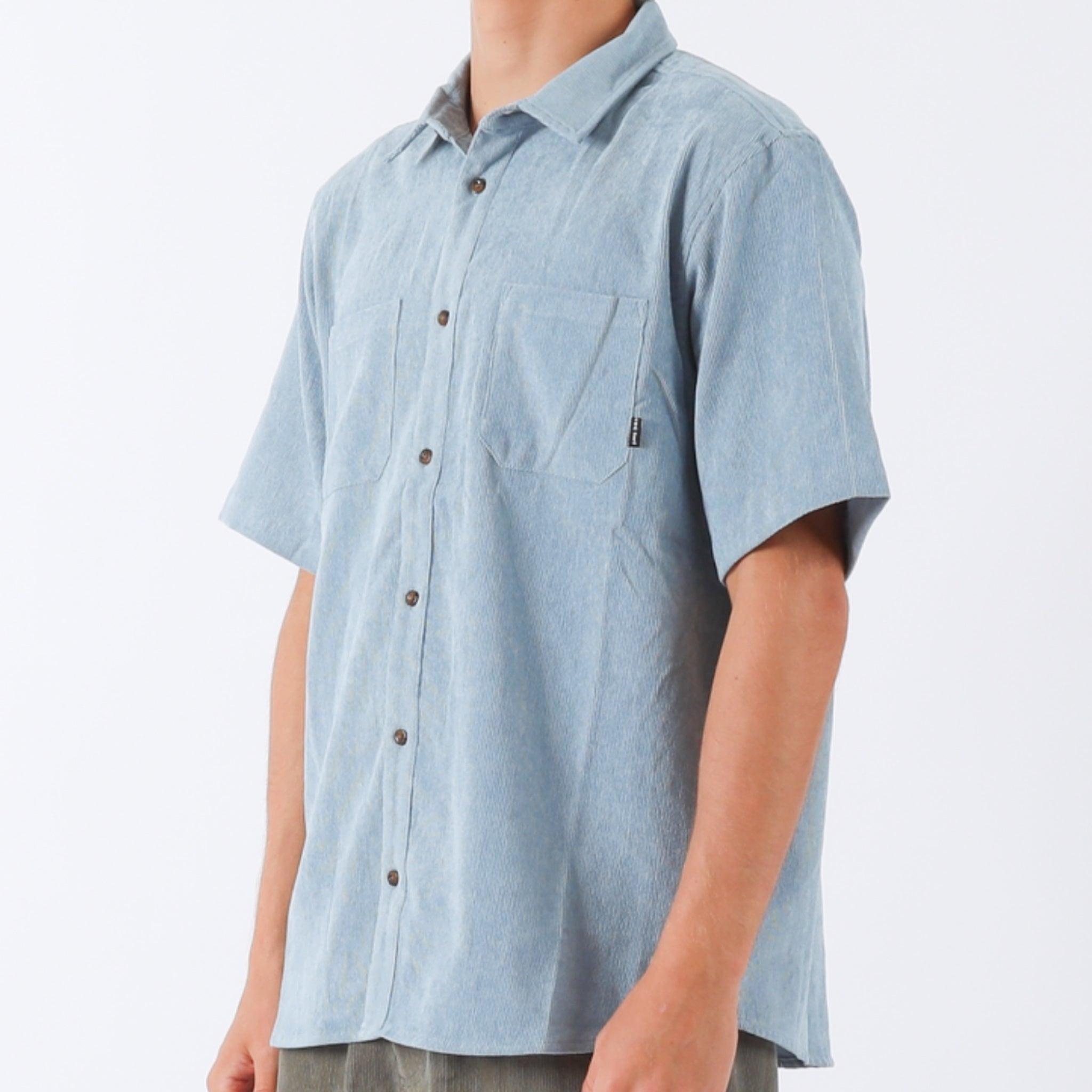 Angled view of Whaler Cord S/S Shirt
