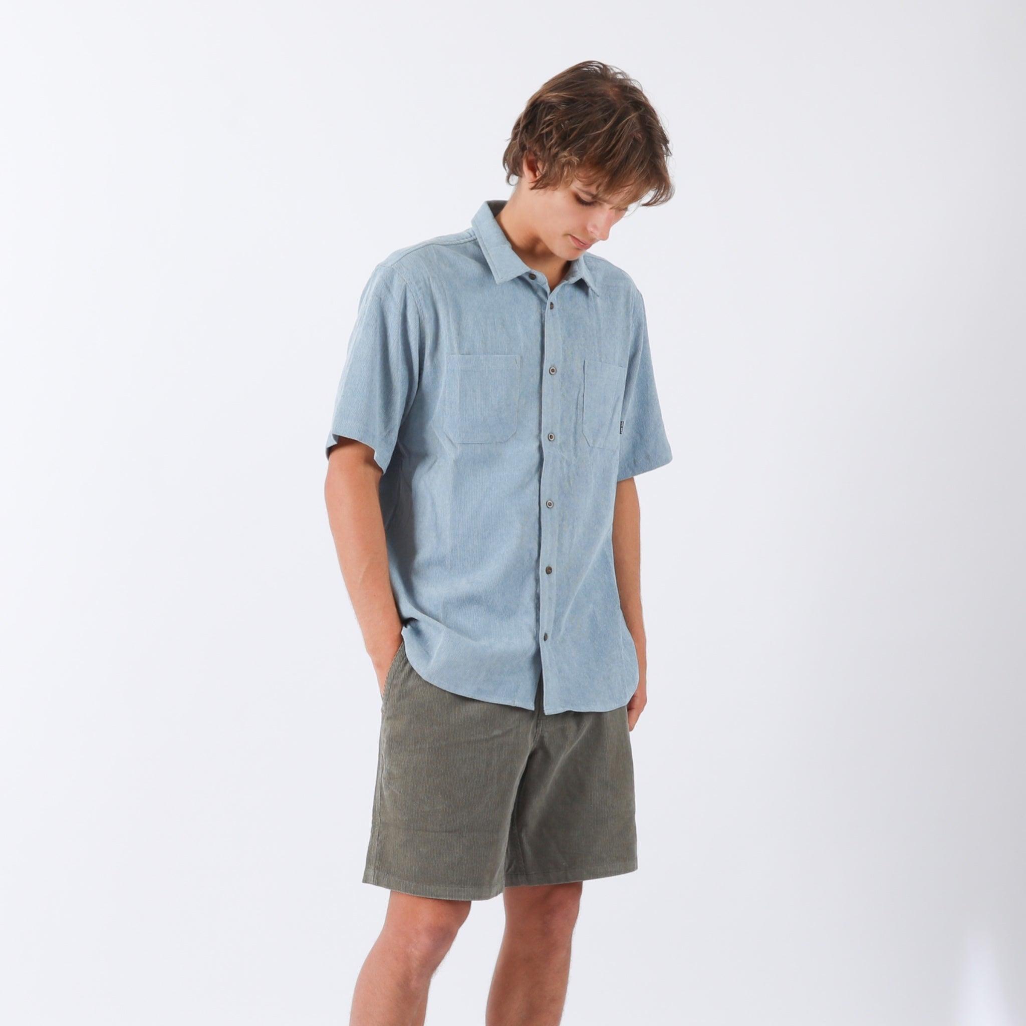 Lifestyle view of Whaler Cord S/S Shirt