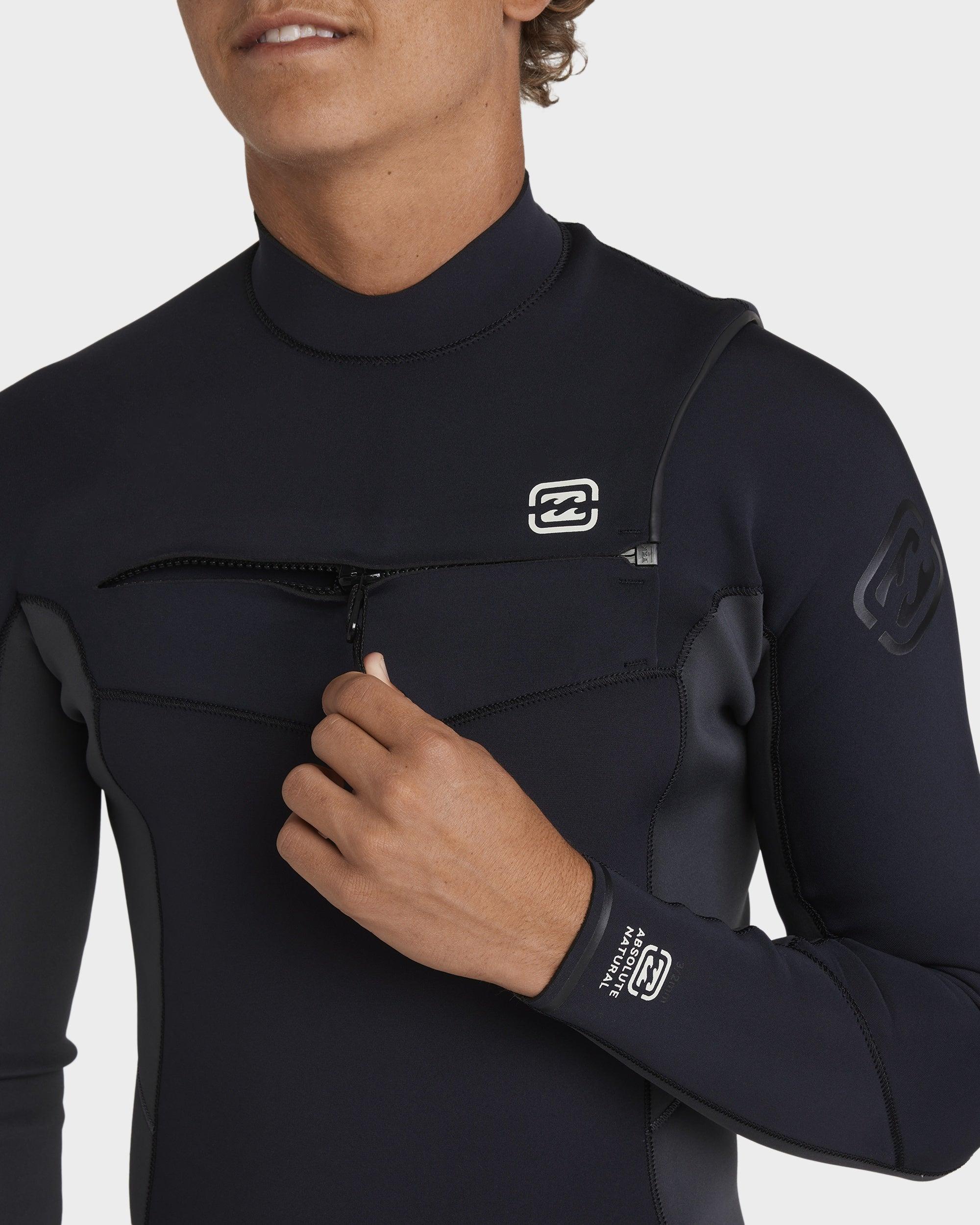 Mens 3/2mm Absolute Natural Chest Zip Wetsuit