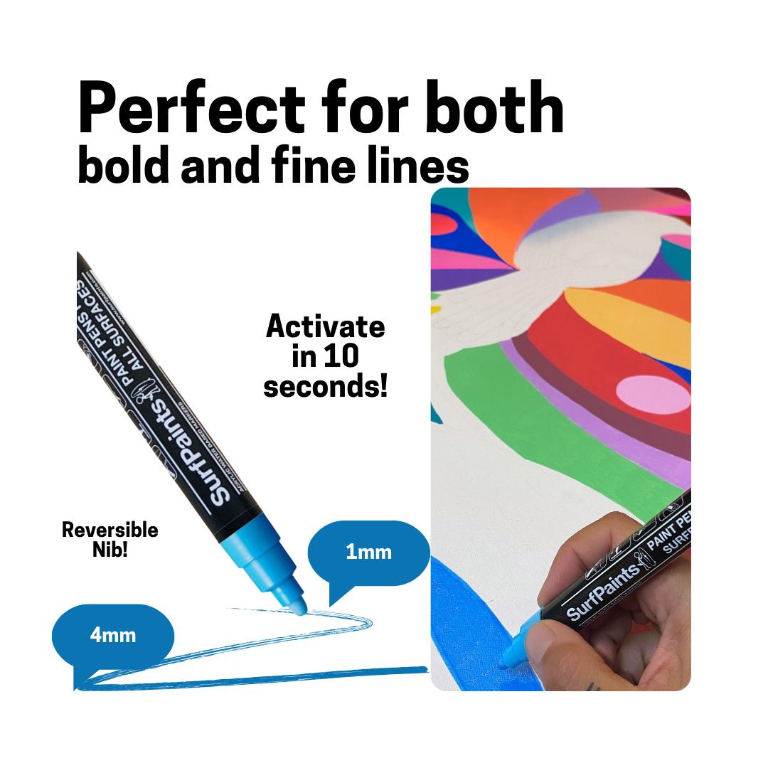 Black & White Acrylic Paint Pens - 4mm Durable Bullet Nibs for All Surfaces – Premium Japanese Quality