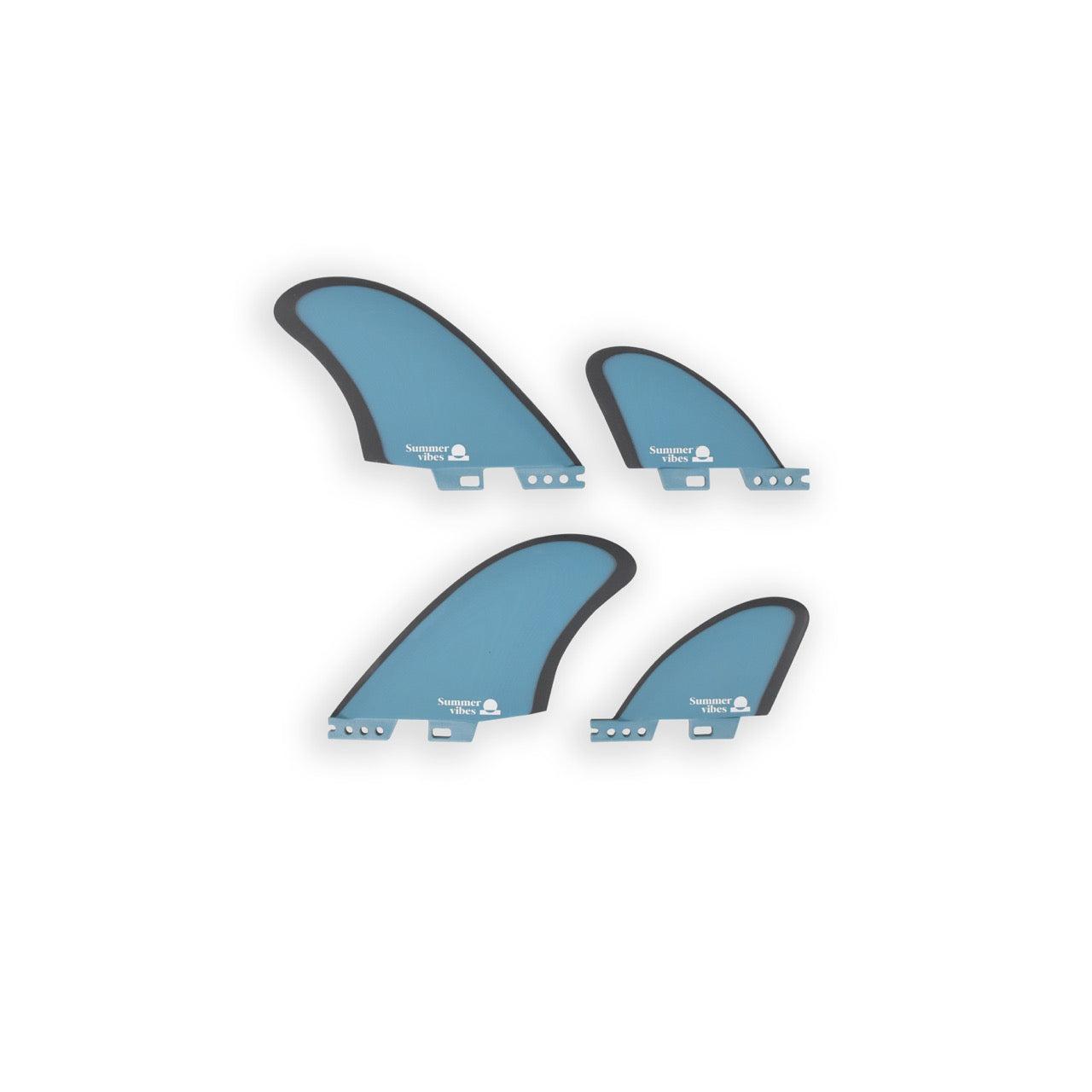 Summer vibes Quad Mid Keel 4-Fin Set FCiiCompatible - Blue