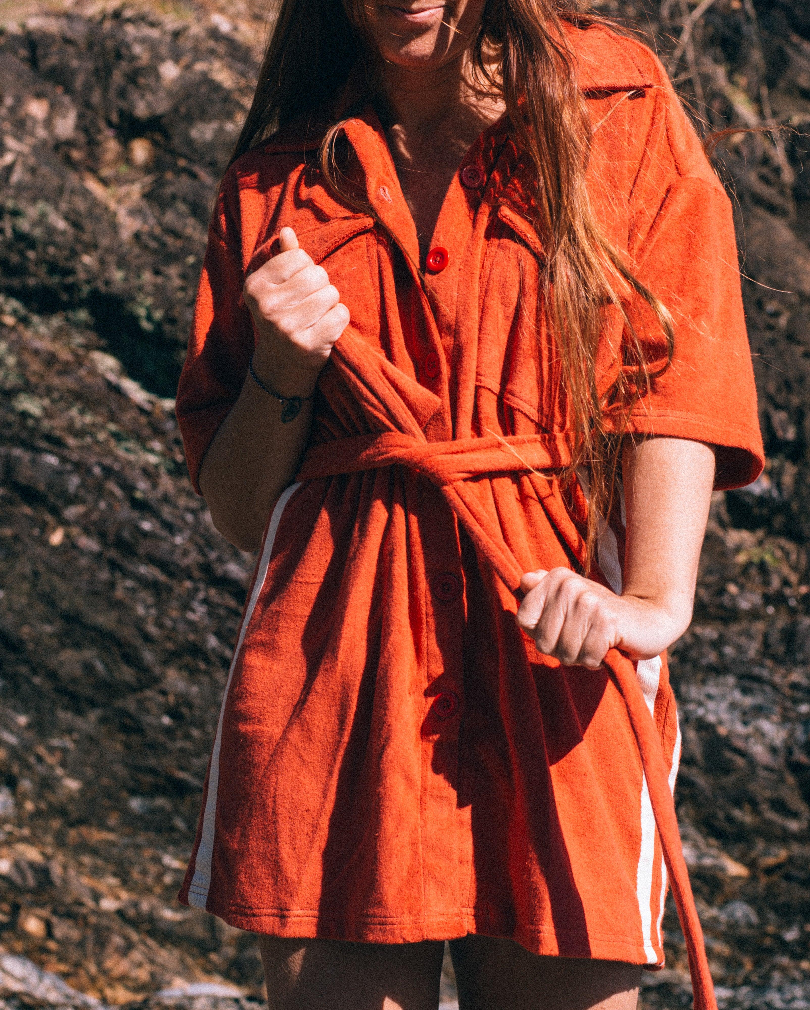 Model in Après Surf Dress outdoors