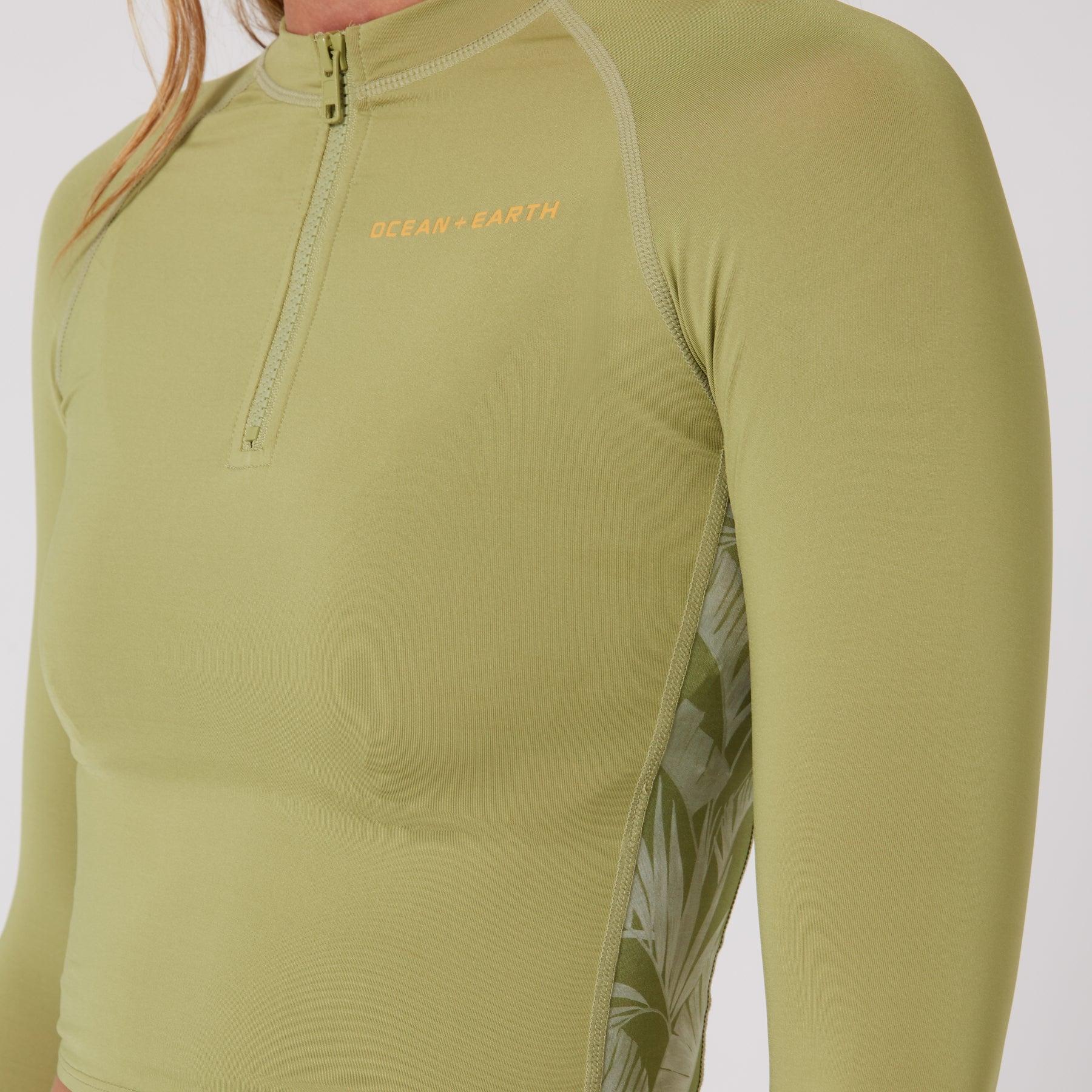 Olive long sleeve crop vest
