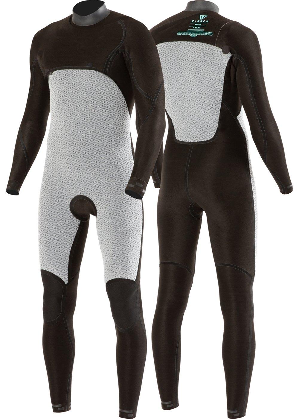 Vissla 7 seas 3/2 chest zip full wetsuit - stealth - interior