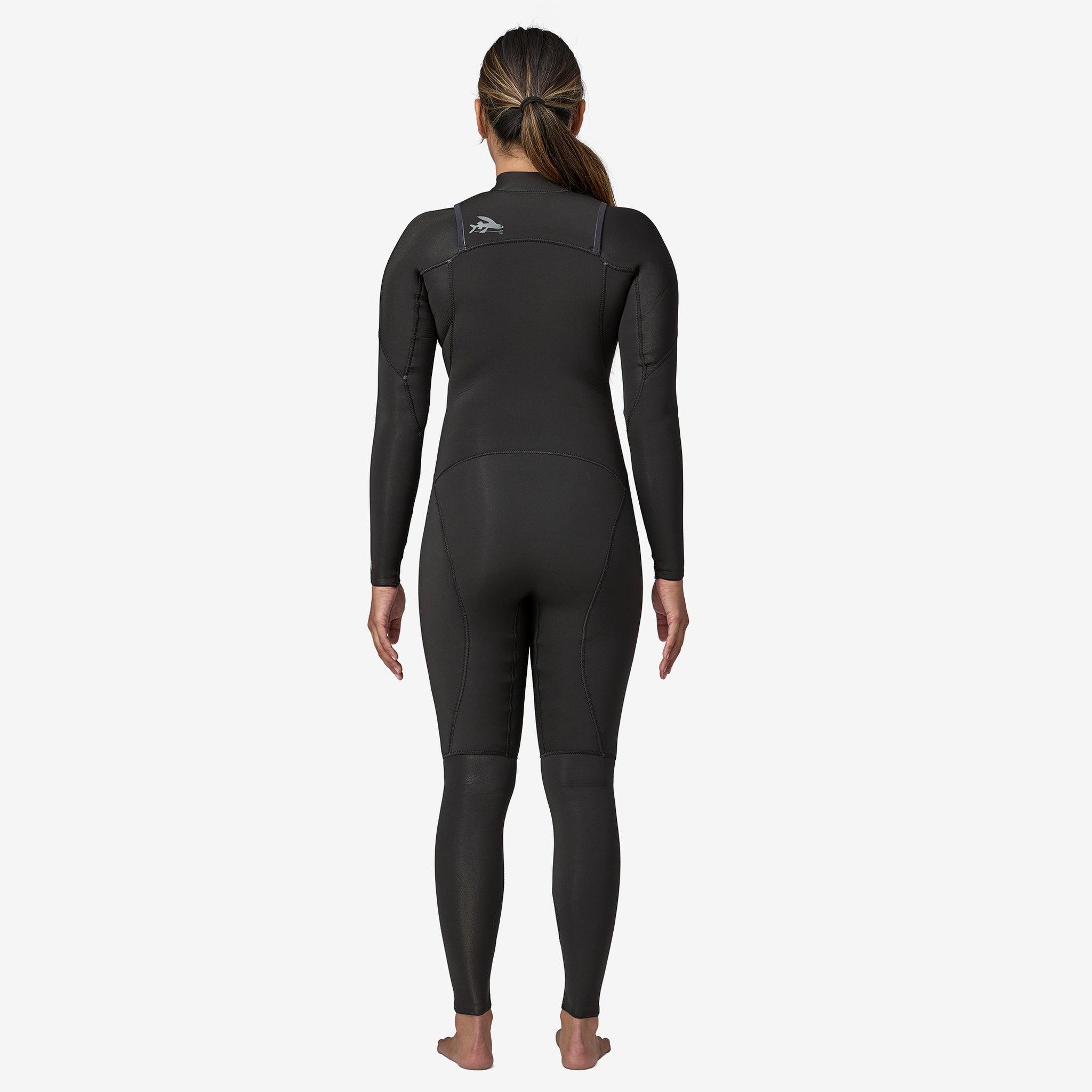 Front view of model in wetsuit