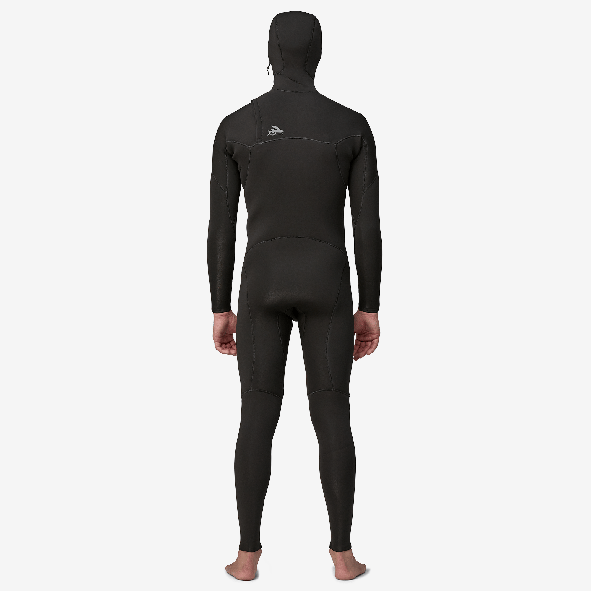 Model wearing wetsuit front