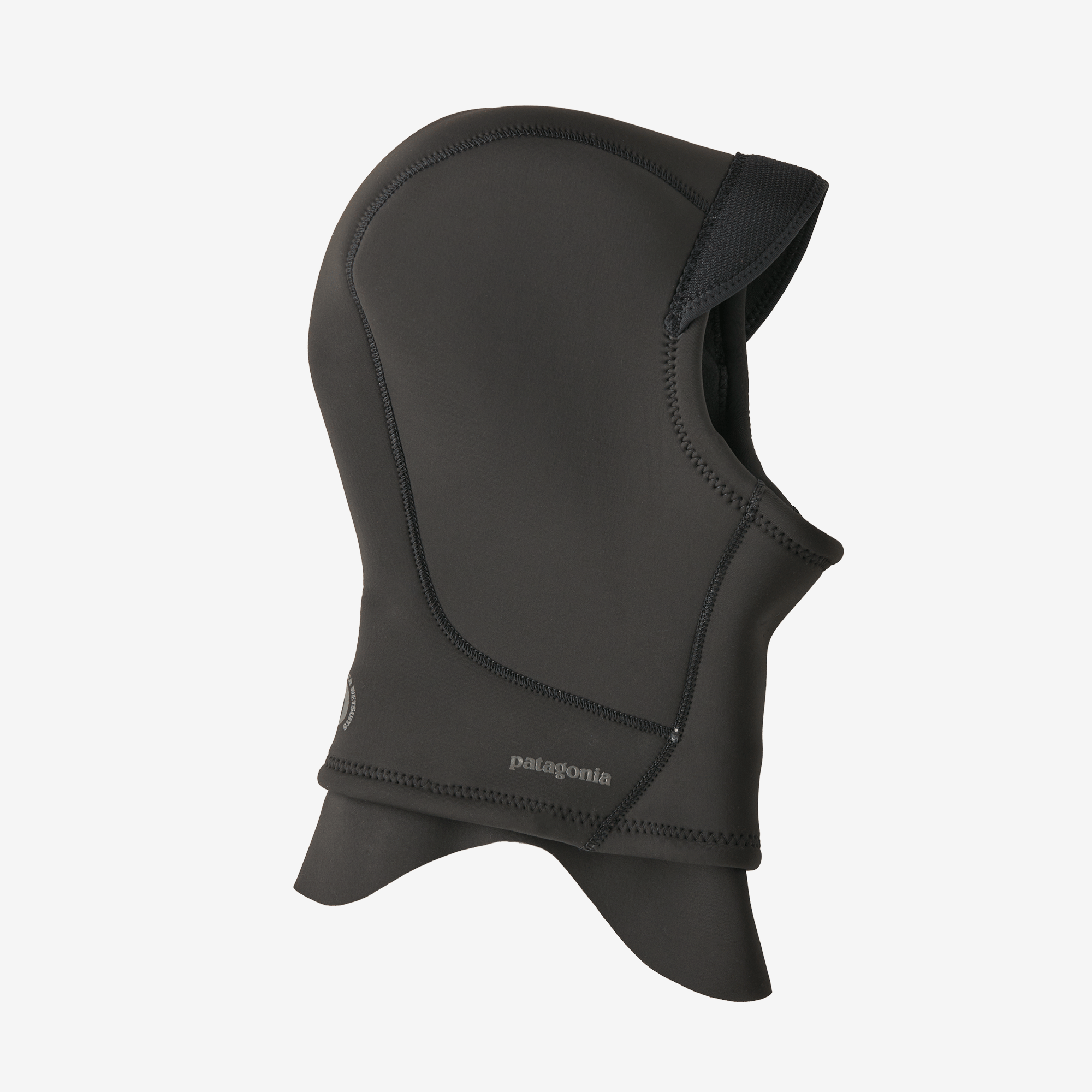 Black wetsuit hood side view