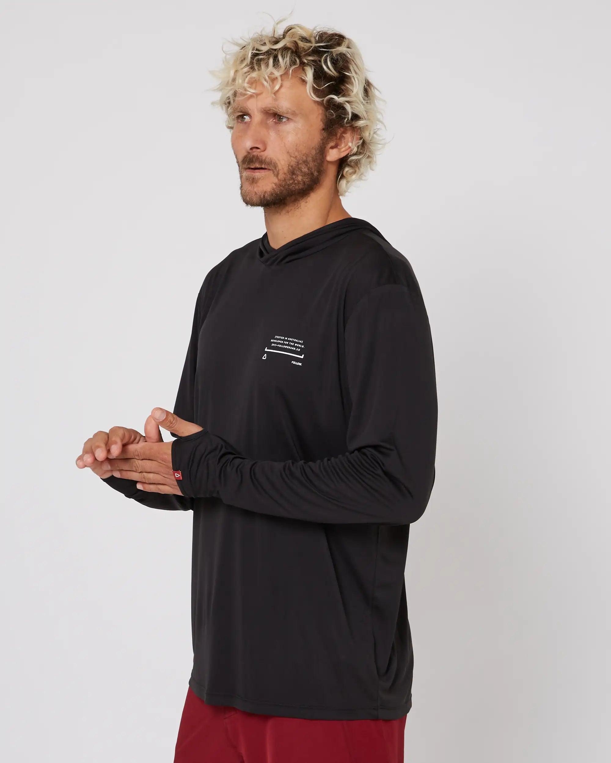 Follow Live Daily Sun Hood L/S - Black