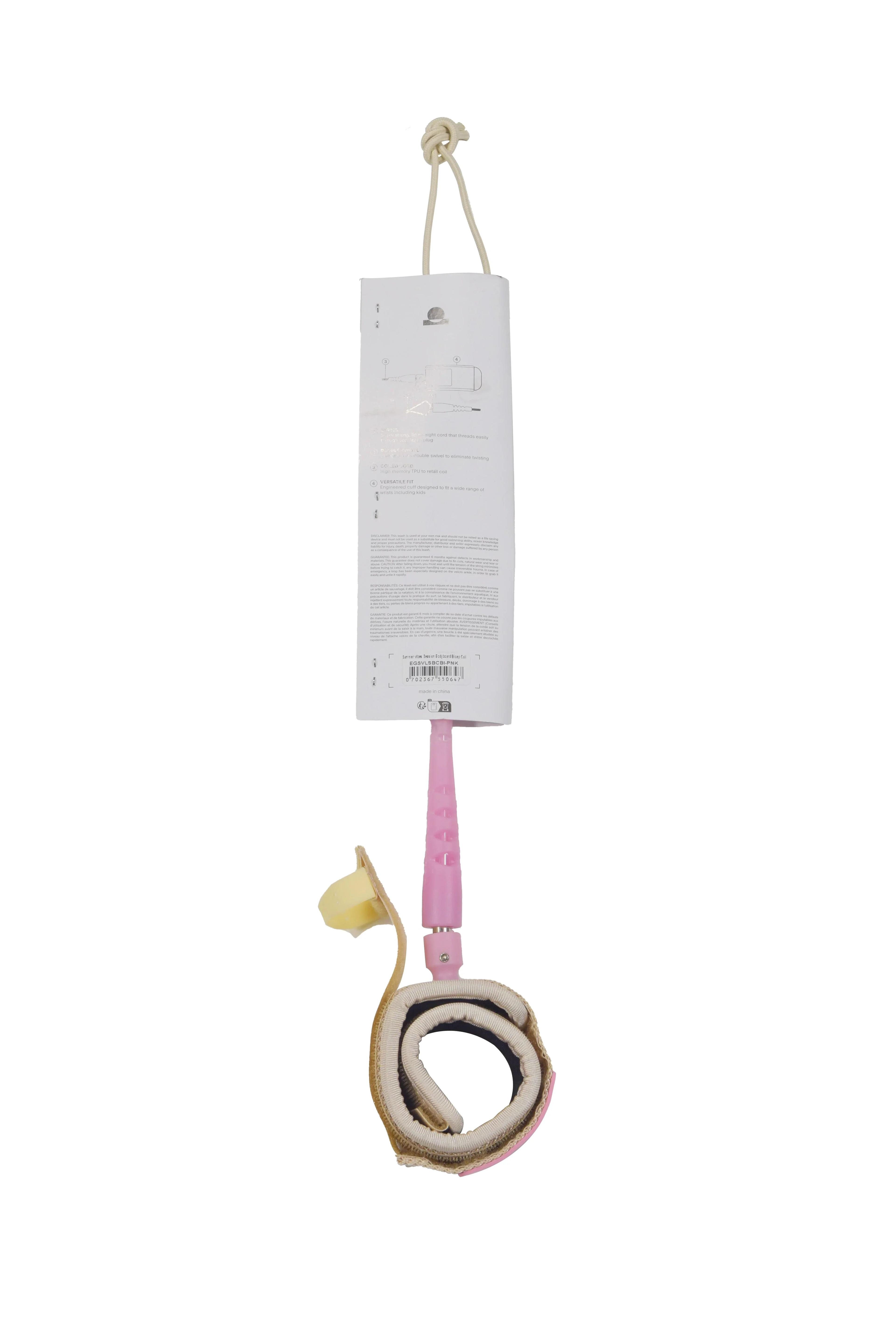 Summer vibes Session Bodyboard Bicep Coil Leash - Pink - Summer vibes