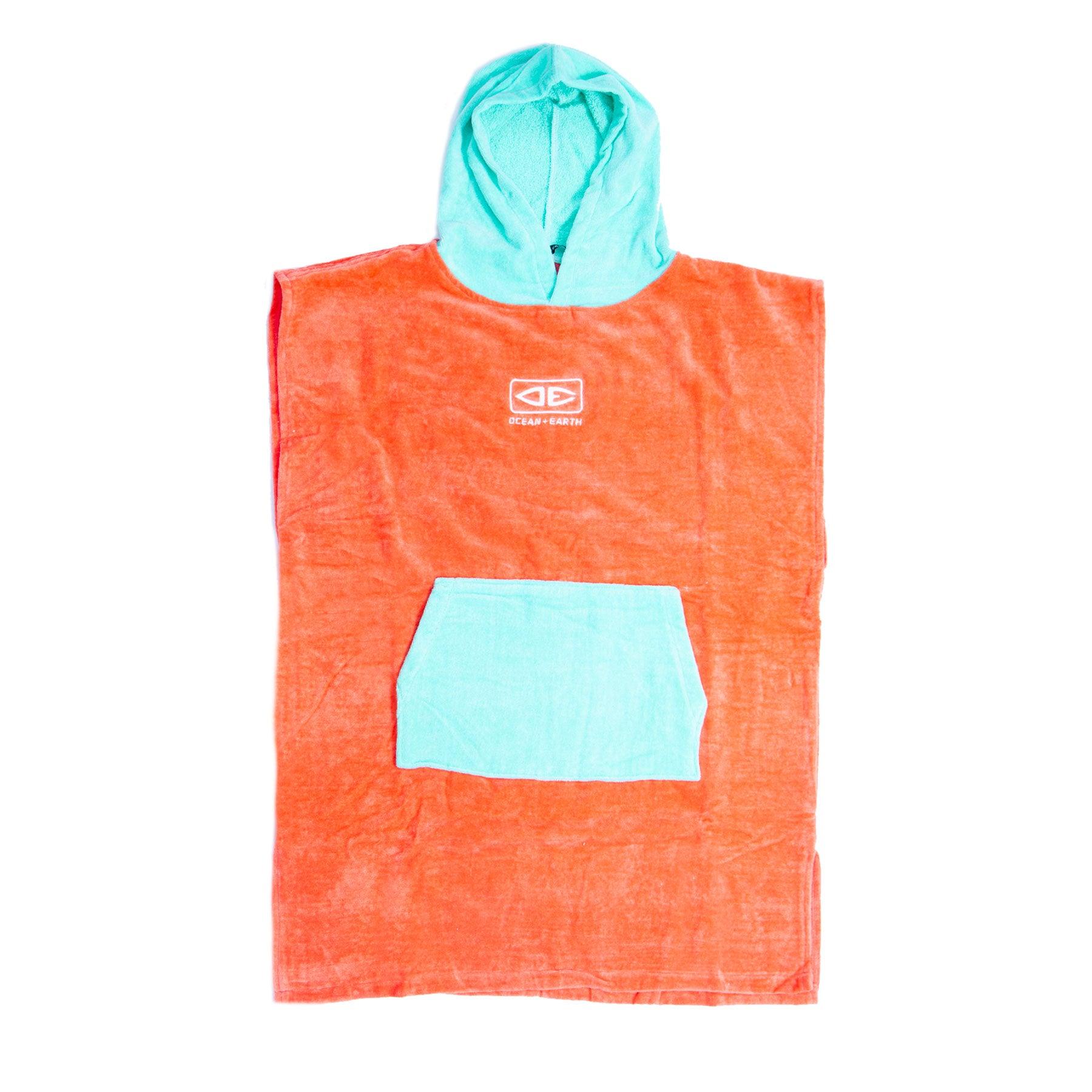 Poncho Towel | Youth Hooded - Coral | Ocean and Earth
