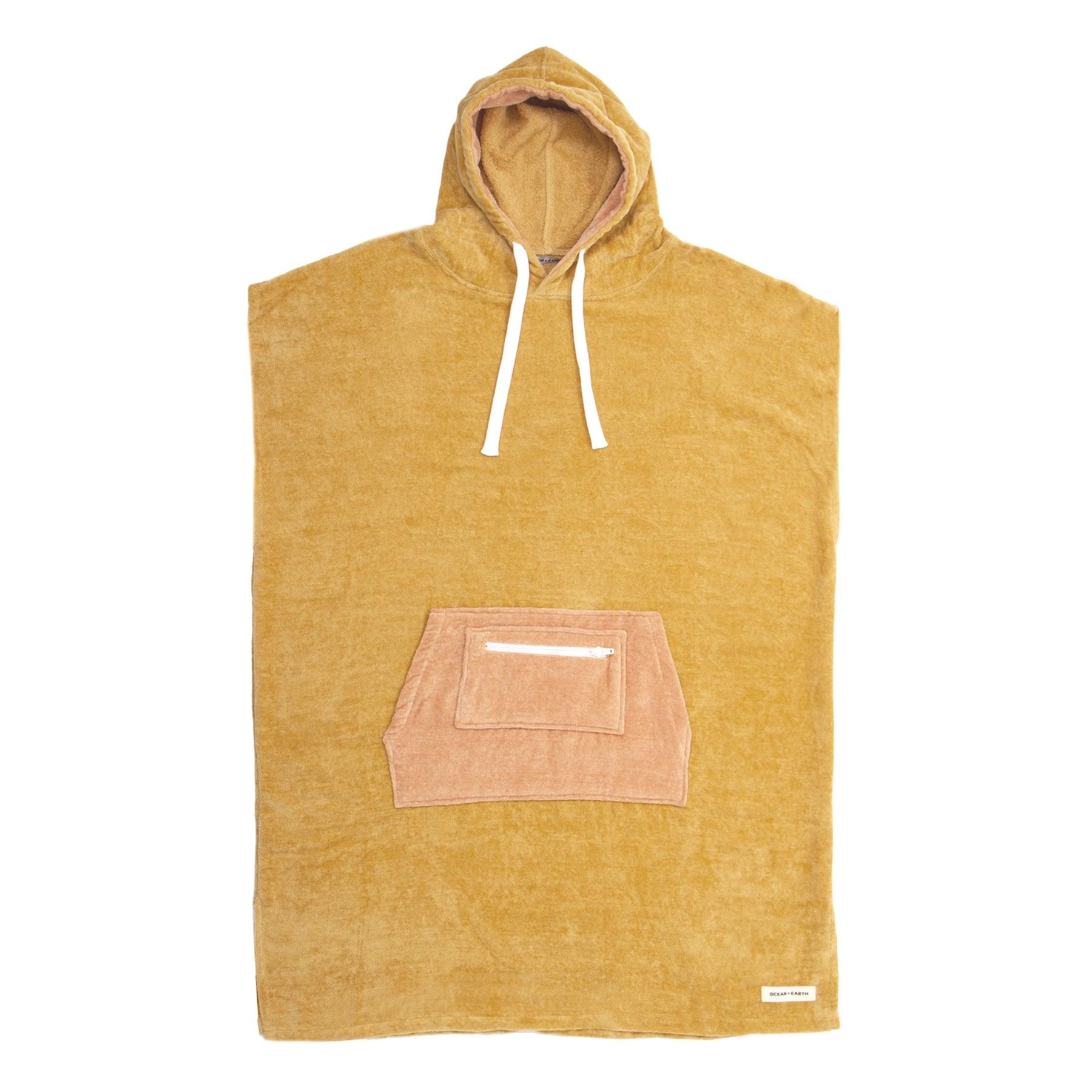 Ocean and Earth Ladies Day Dream Hooded Poncho - Custard 