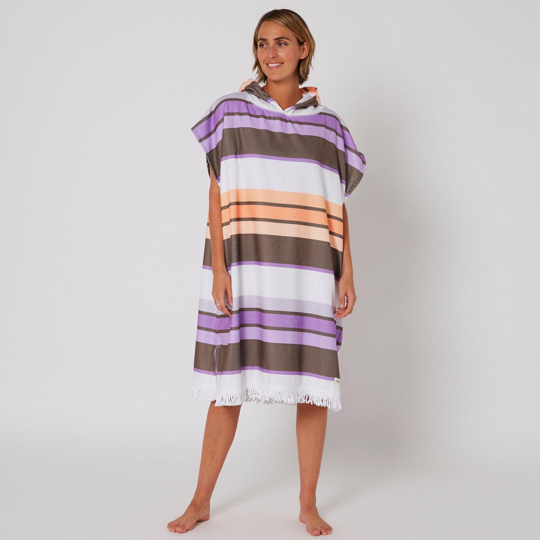 Ladies Sunkissed Hooded Poncho Clear Shot
