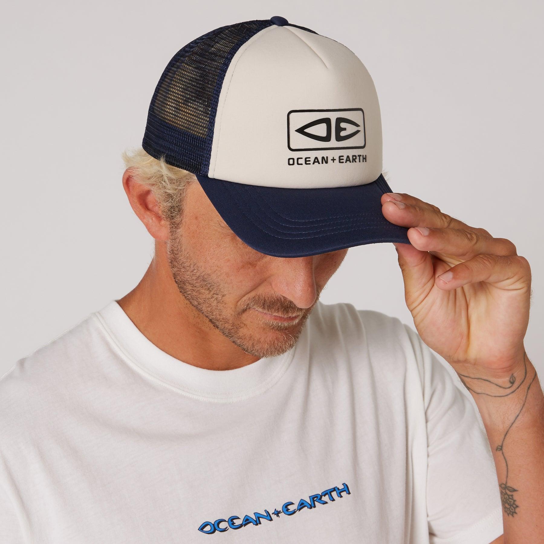 Navy cap side view
