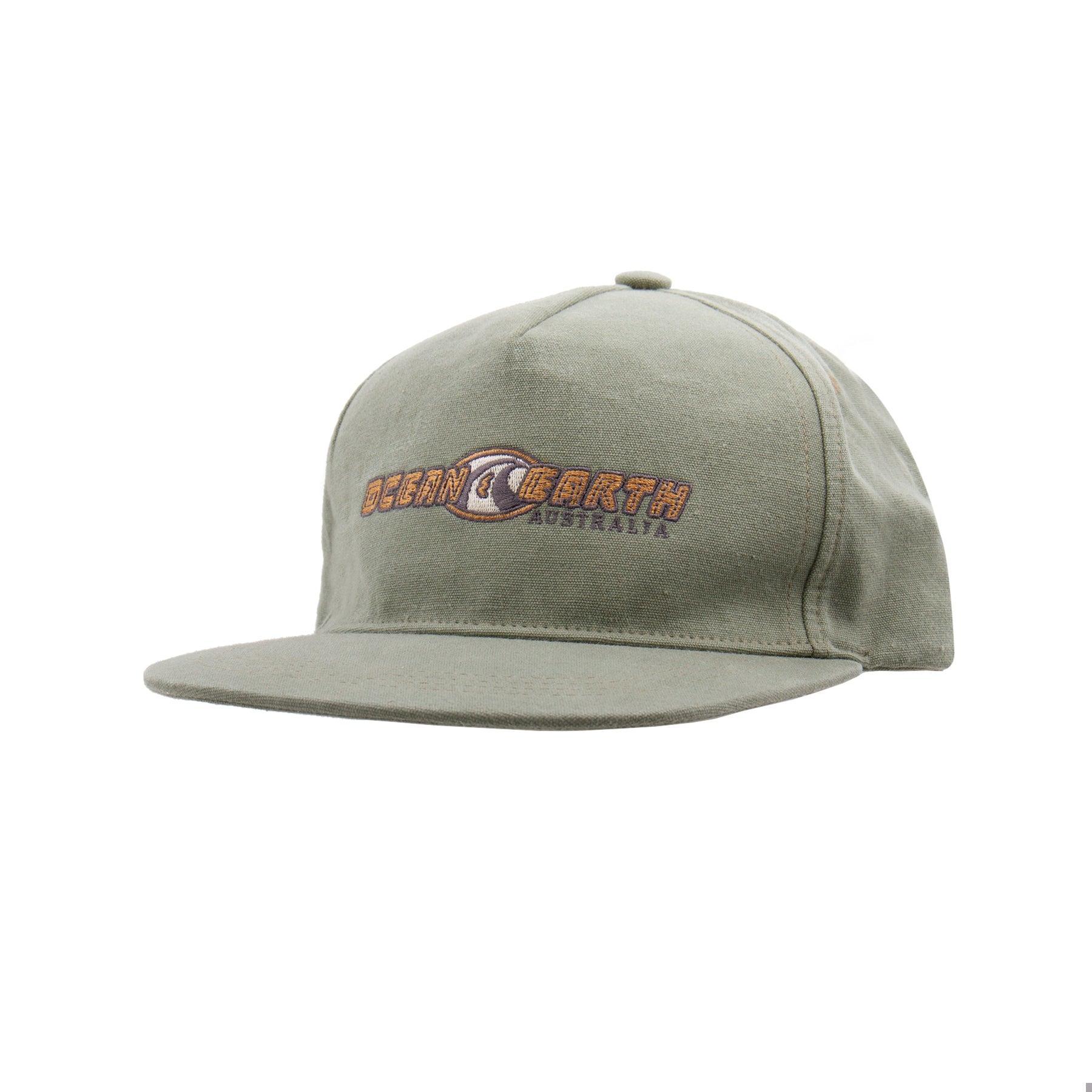 Front view of Olive Nineties Wave Cap