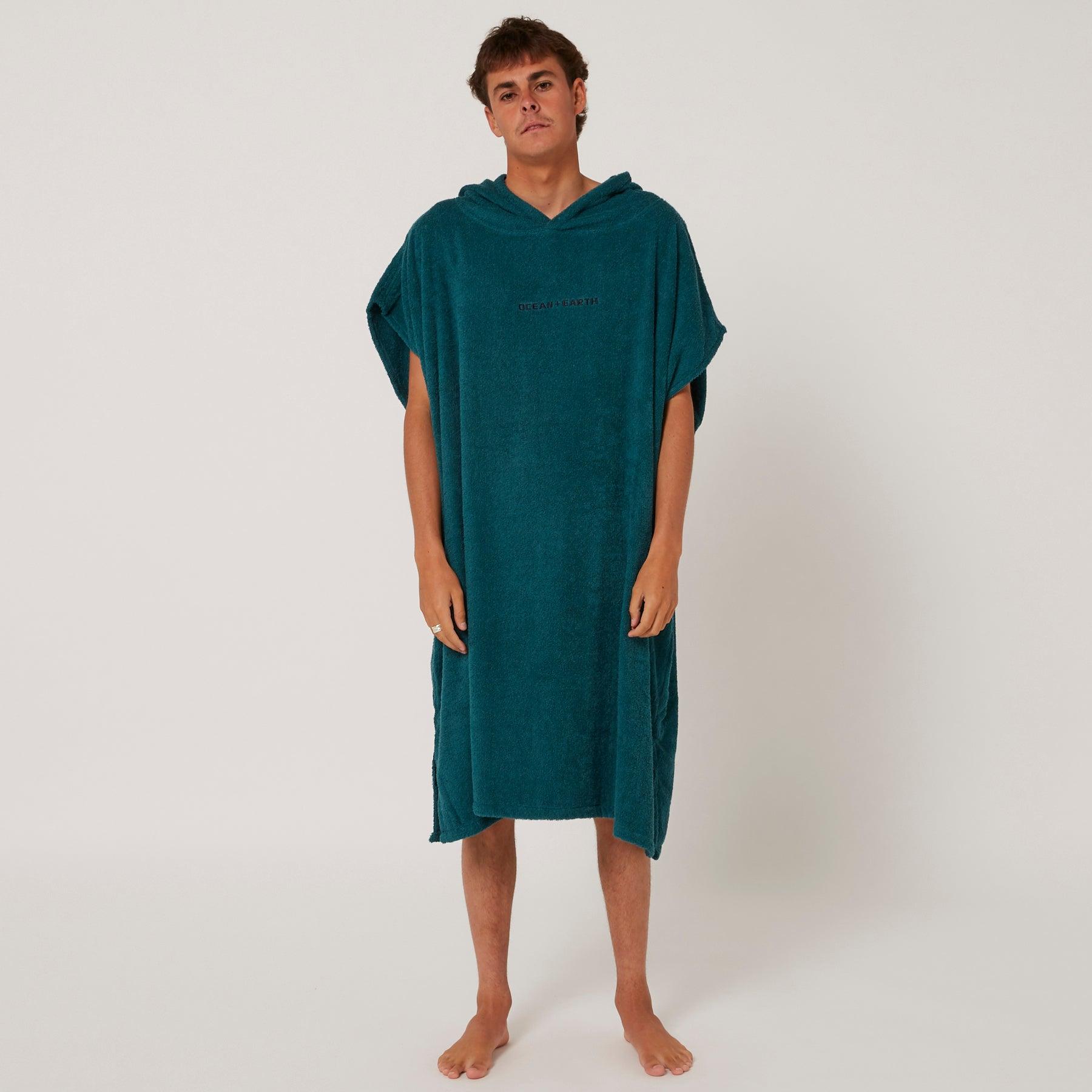 Mens Terry Hooded Poncho