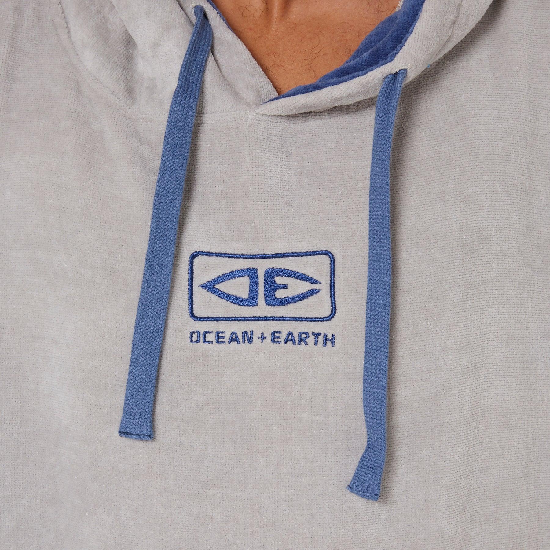 Mens Daybreak Hooded Poncho Light Grey Back View