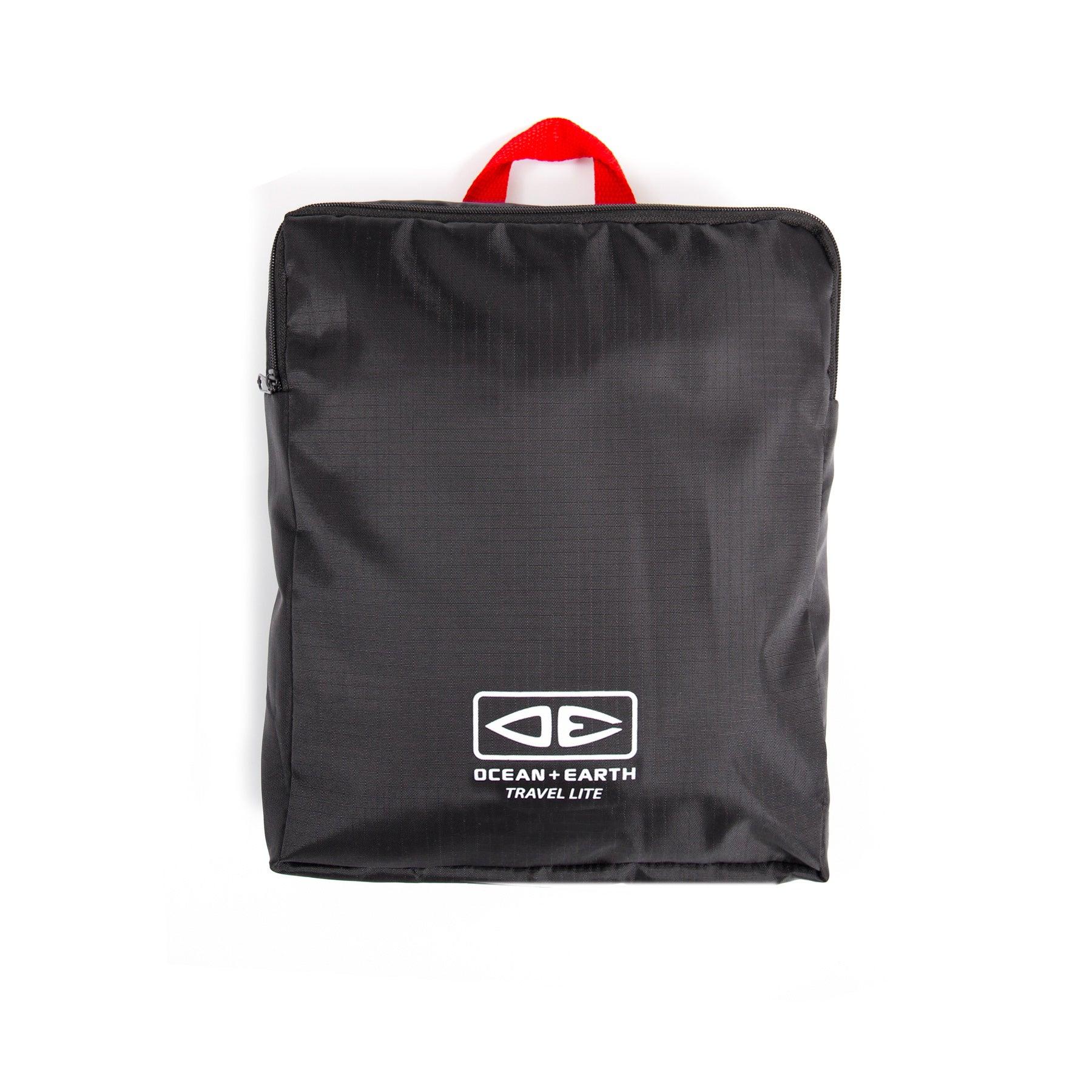 Black mesh bag with red handle
