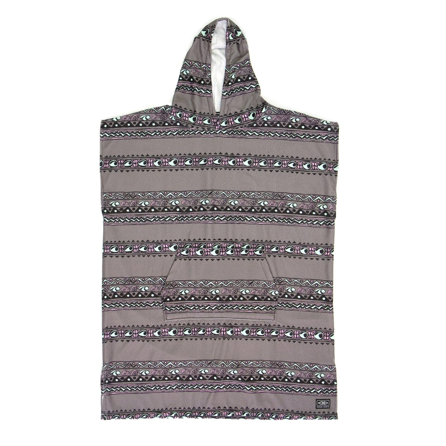 Ocean & Earth | Mens Digital Hooded Poncho | Silver