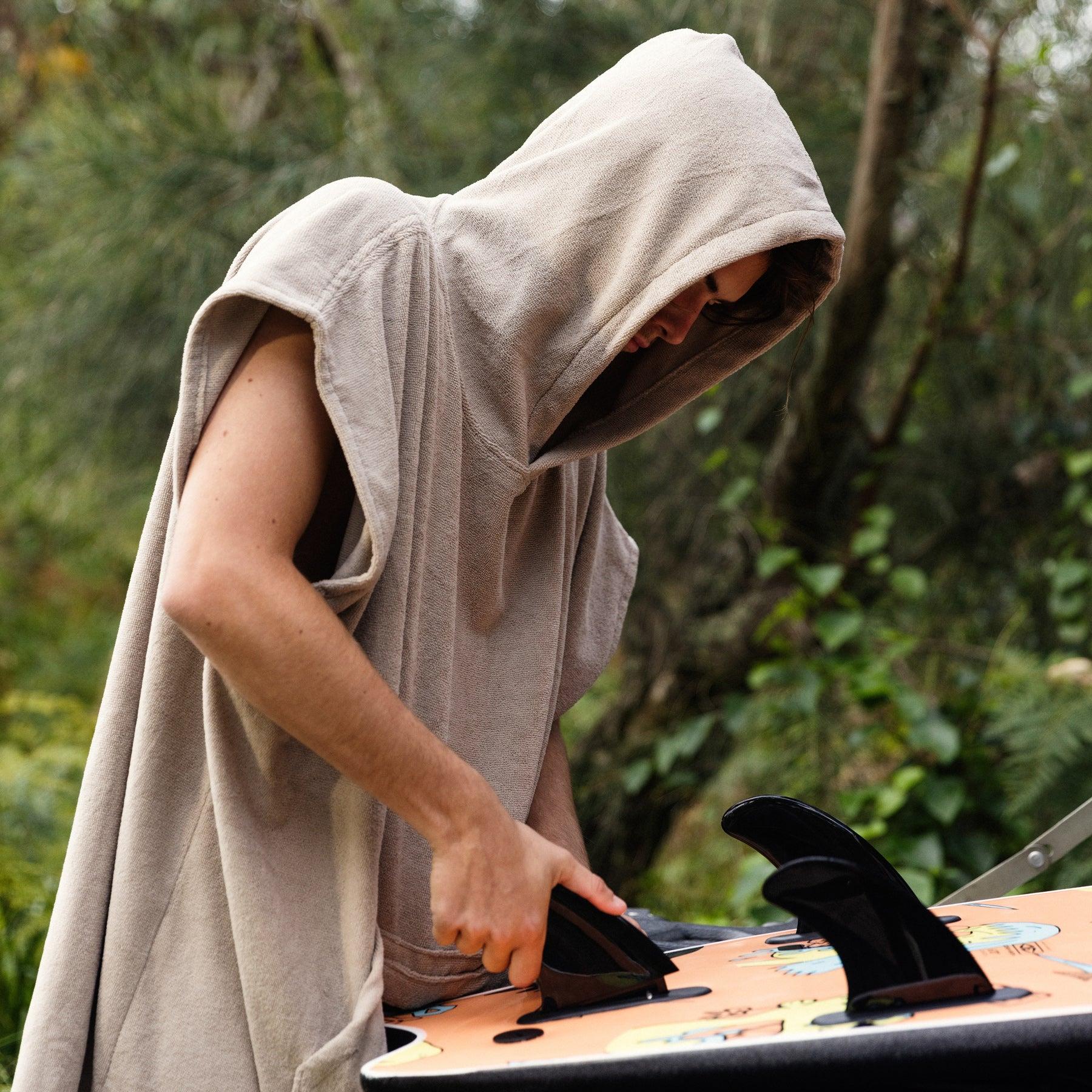 Mens Lightweight Hooded Poncho Towel by Ocean and Earth
