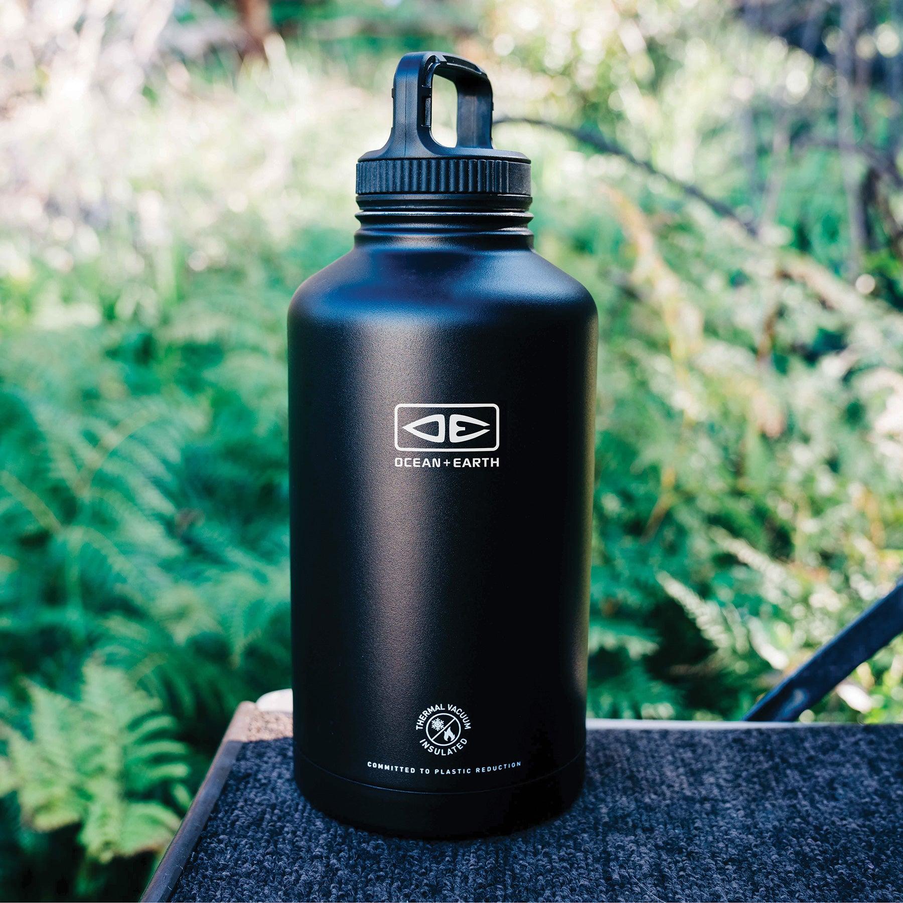 Insulated Water Bottle - 1.9L - Black Side View